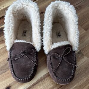 UGG Women's Chocolate Suede Slippers
